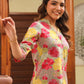Janasya Dark Cotton Floral Straight Top & Bottom Set | Swadesiicart