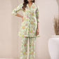 Janasya Light Cotton Floral Straight Top & Bottom Set | Swadesiicart