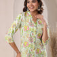Janasya Light Cotton Floral Straight Top & Bottom Set | Swadesiicart