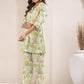Janasya Light Cotton Floral Straight Top & Bottom Set | Swadesiicart