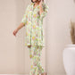 Janasya Light Cotton Floral Straight Top & Bottom Set | Swadesiicart