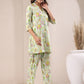 Janasya Light Cotton Floral Straight Top & Bottom Set | Swadesiicart