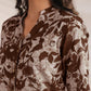 Janasya Dark Cotton Floral Straight Top & Bottom Set | Swadesiicart
