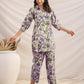 Janasya Light Cotton Floral Shirt Top & Bottom Set | Swadesiicart