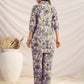 Janasya Light Cotton Floral Shirt Top & Bottom Set | Swadesiicart