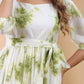 Janasya Bright Cotton Tie & dye Tiered Dress | Swadesiicart