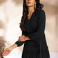 Janasya Dark Dobby Chiffon Woven Design Tiered Dress | Swadesiicart