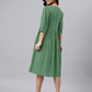 Janasya Bright Cotton Solid Gathered Dress | Swadesiicart