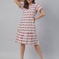 Janasya Bright Cotton Ikkat A-Line Dress | Swadesiicart