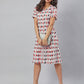 Janasya Bright Cotton Ikkat A-Line Dress | Swadesiicart
