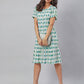 Janasya Bright Cotton Ikkat A-Line Dress | Swadesiicart