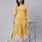 Janasya Bright Cotton Floral Tiered Dress | Swadesiicart