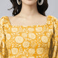 Janasya Bright Cotton Floral Tiered Dress | Swadesiicart