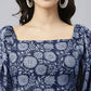 Janasya Bright Cotton Floral Tiered Dress | Swadesiicart