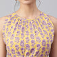 Janasya Bright Cotton Floral Tiered Dress | Swadesiicart