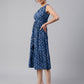 Janasya Bright Cotton Floral Tiered Dress | Swadesiicart