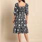 Janasya Dark Cotton Floral A-Line Dress | Swadesiicart