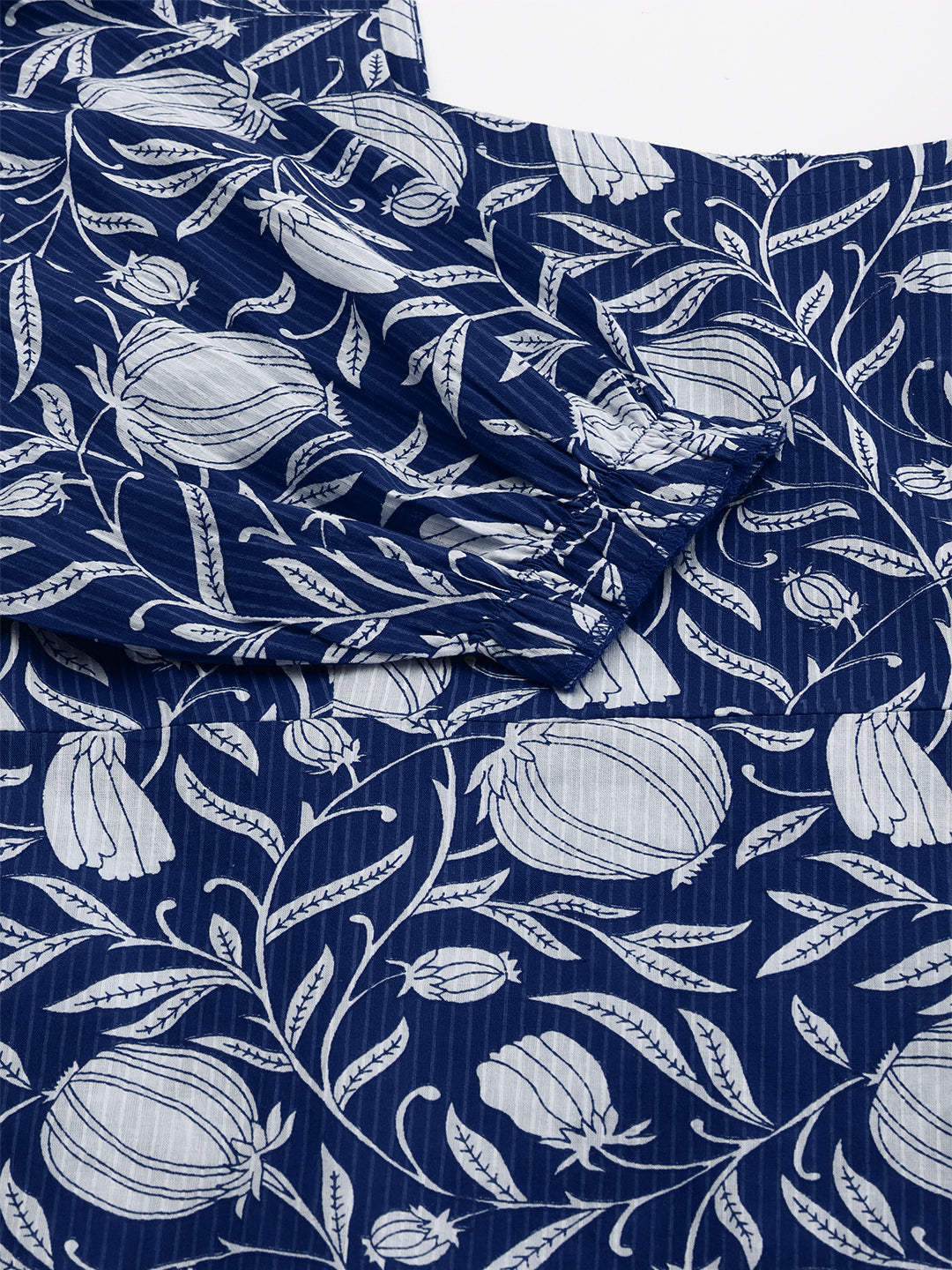Janasya Dark Cotton Floral A-Line Dress | Swadesiicart
