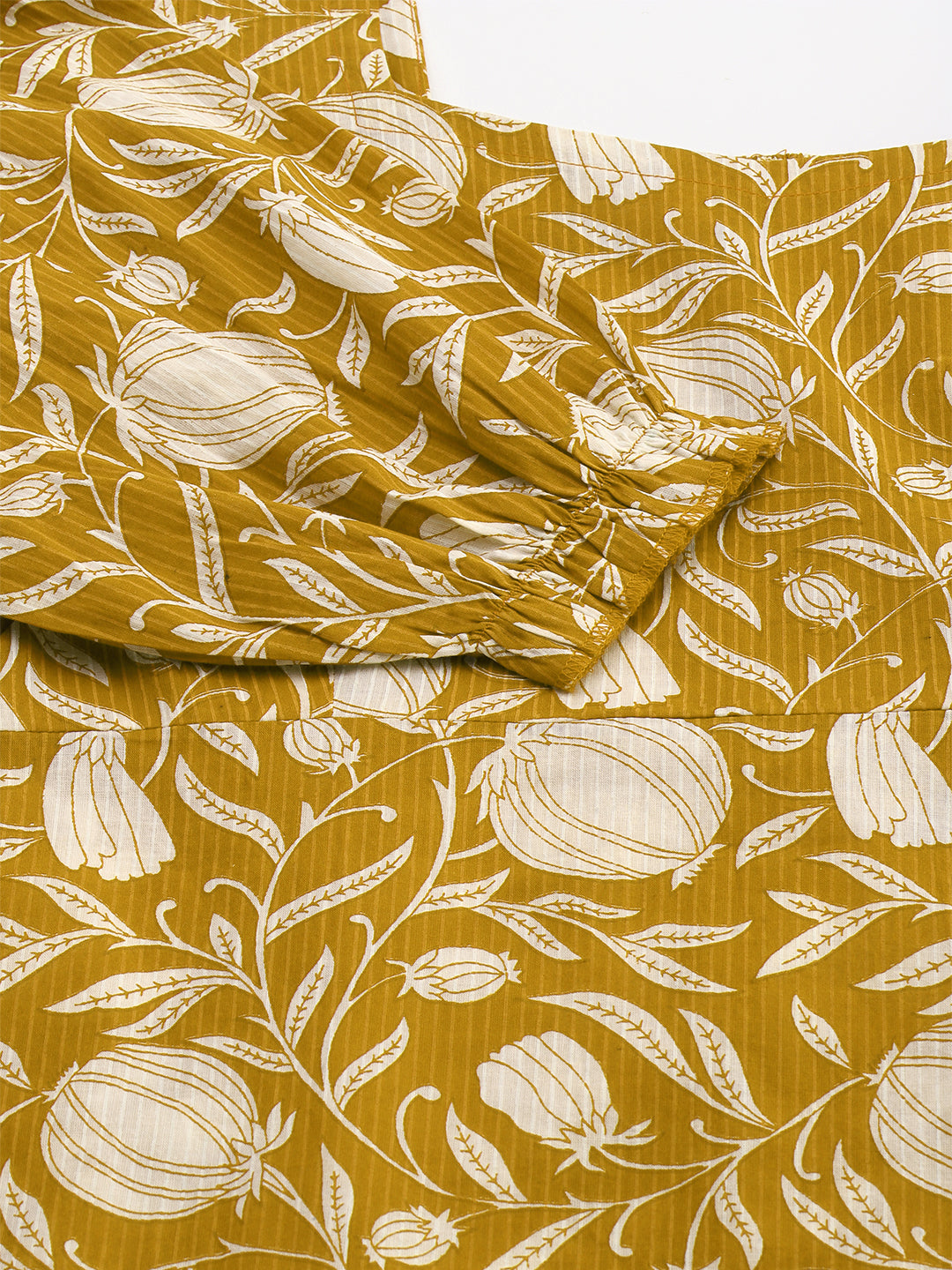 Janasya Dark Cotton Floral A-Line Dress | Swadesiicart