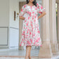 Janasya Bright Georgette Floral Tiered Dress | Swadesiicart