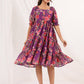Janasya Bright Georgette Floral Tiered Dress | Swadesiicart