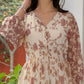 Janasya Dark Georgette Floral A-Line Dress | Swadesiicart
