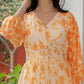 Janasya Bright Georgette Floral Fit & Flare Dress | Swadesiicart