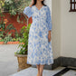 Janasya Light Georgette Floral Fit & Flare Dress | Swadesiicart