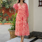 Janasya Bright Georgette Floral Fit & Flare Dress | Swadesiicart
