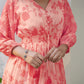 Janasya Bright Georgette Floral Fit & Flare Dress | Swadesiicart