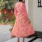 Janasya Bright Georgette Floral Fit & Flare Dress | Swadesiicart