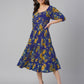 Janasya Bright Georgette Floral Tiered Dress | Swadesiicart
