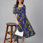 Janasya Bright Georgette Floral Tiered Dress | Swadesiicart