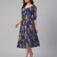 Janasya Bright Georgette Floral Tiered Dress | Swadesiicart
