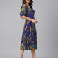 Janasya Bright Georgette Floral Tiered Dress | Swadesiicart