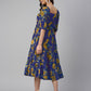 Janasya Bright Georgette Floral Tiered Dress | Swadesiicart