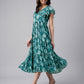 Janasya Dark Georgette Floral Tiered Dress | Swadesiicart