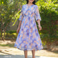 Janasya Dark Georgette Floral A-Line Dress | Swadesiicart