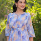 Janasya Dark Georgette Floral A-Line Dress | Swadesiicart
