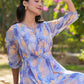 Janasya Dark Georgette Floral A-Line Dress | Swadesiicart