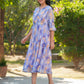 Janasya Dark Georgette Floral A-Line Dress | Swadesiicart