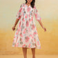 Janasya Light Georgette Floral Flared Dress | Swadesiicart