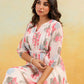 Janasya Light Georgette Floral Flared Dress | Swadesiicart