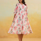 Janasya Light Georgette Floral Flared Dress | Swadesiicart