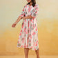 Janasya Light Georgette Floral Flared Dress | Swadesiicart