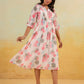 Janasya Light Georgette Floral Flared Dress | Swadesiicart