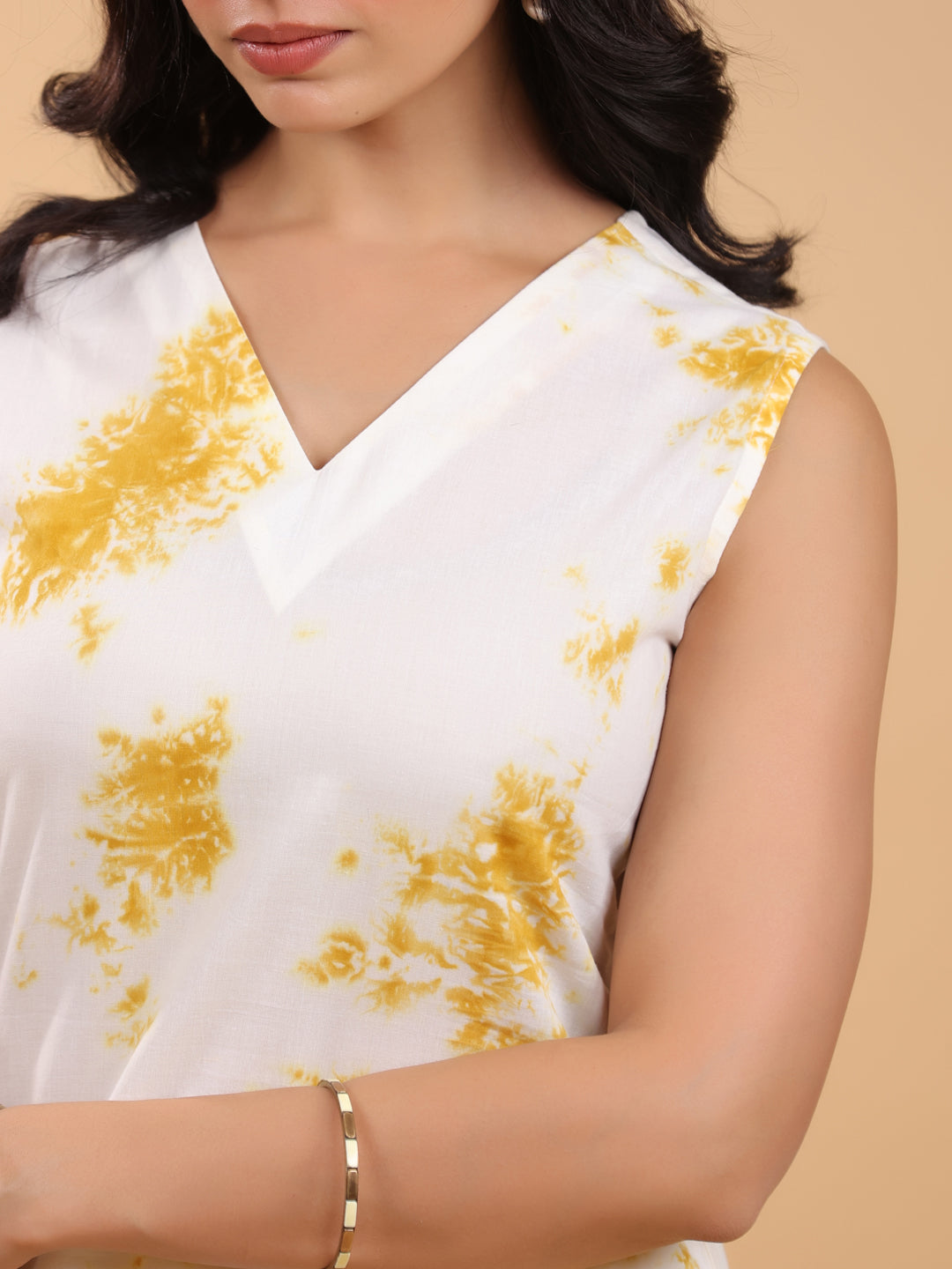 Janasya Bright Cotton Tie & dye Straight Kurta Set | Swadesiicart