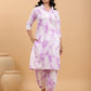 Janasya Bright Cotton Tie & dye Straight Kurta Set | Swadesiicart
