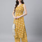 Janasya Bright Cotton Floral Straight Kurta Set | Swadesiicart