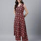 Janasya Bright Cotton Floral A-Line Kurta Set | Swadesiicart